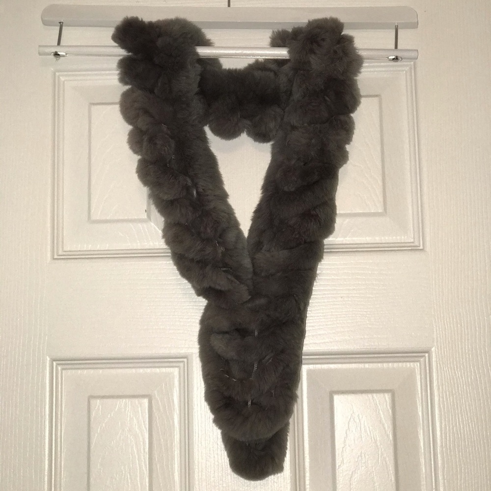 Grey Fur Scarf